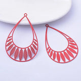 30pcs Painted Brass Big Water Drop Light purple Charms DIY Earring Findings