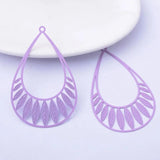 30pcs Painted Brass Big Water Drop Light purple Charms DIY Earring Findings