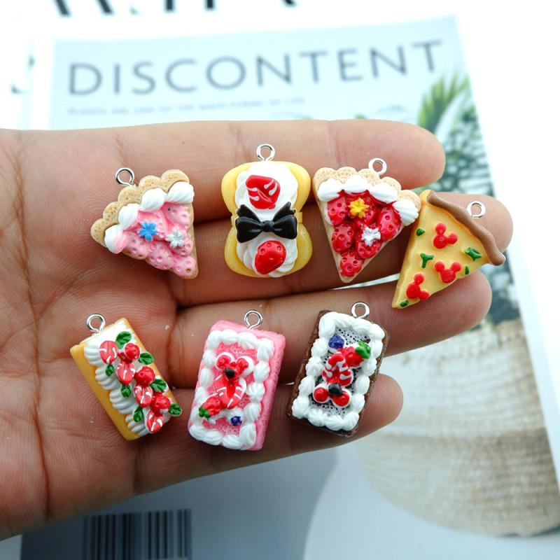 Cake Pizza Charms for Jewelry Making Earring Bracelet Pendant Accessories