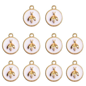 Enamel Bee Charm Set for DIY Jewelry Making