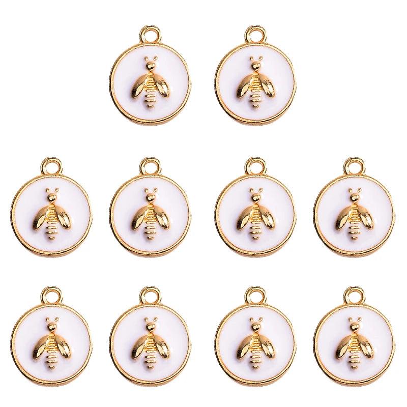 Enamel Bee Charm Set for DIY Jewelry Making