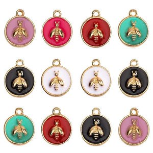Enamel Bee Charm Set for DIY Jewelry Making