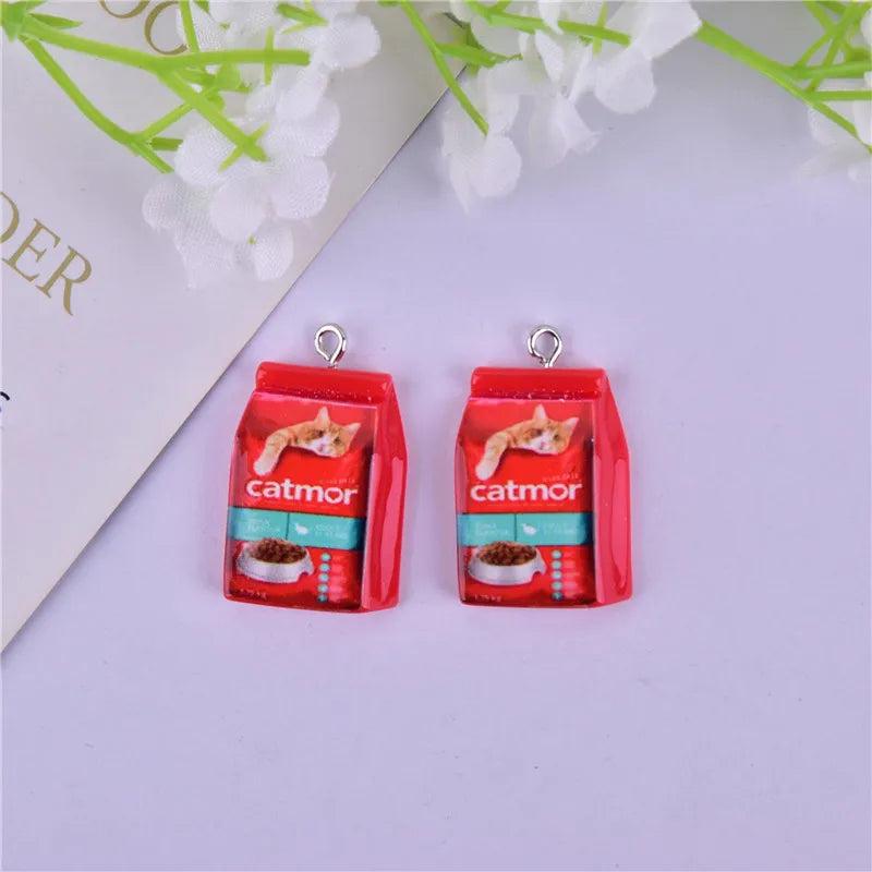 20pcs Pet Dog Cat Food Resin Charms for DIY Jewelry Earrings