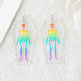10Pcs LGBT Rainbow Charms Acrylic Skull Coffin Jewelry Findings