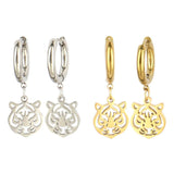 5pcs Stainless Steel Tiger Charms for DIY Jewelry Making Animal Geometry