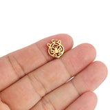 5pcs Stainless Steel Tiger Charms for DIY Jewelry Making Animal Geometry