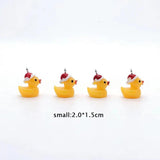 10pcs Christmas Duck Resin Charms Earring Keychain Pendant Accessory DIY Crafts
