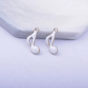 30pcs 15*9mm Copper Enamel Musical Note Charms for DIY Jewelry Making