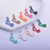 30pcs 15*9mm Copper Enamel Musical Note Charms for DIY Jewelry Making