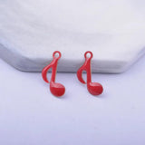 30pcs 15*9mm Copper Enamel Musical Note Charms for DIY Jewelry Making