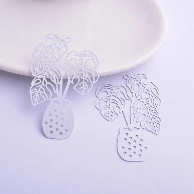 30pcs Green Monstera Leaf Charms Earring Pendant 33*48mm