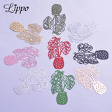 30pcs Green Monstera Leaf Charms Earring Pendant 33*48mm