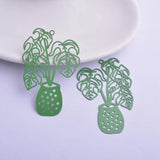 30pcs Green Monstera Leaf Charms Earring Pendant 33*48mm