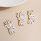 10pcs Mix Enamel Bunny Rabbit Charms for DIY Jewelry Making