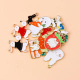 10pcs Mix Enamel Bunny Rabbit Charms for DIY Jewelry Making