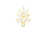 6pcs CZ Leaves Earring Studs, Real Plated, Leaf Stud Earrings