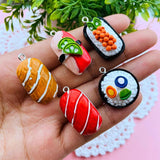 10pcs Sushi Charm Pendant for DIY Making, Keychain, Earring, Necklace
