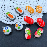 10pcs Sushi Charm Pendant for DIY Making, Keychain, Earring, Necklace