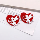10pcs Big Hearts Angel Cupid Acrylic Earring Charms Love God Arrow