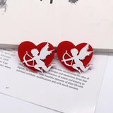 10pcs Big Hearts Angel Cupid Acrylic Earring Charms Love God Arrow