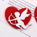 10pcs Big Hearts Angel Cupid Acrylic Earring Charms Love God Arrow
