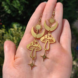 4pcs Brass Mushroom Charms for Jewelry Making