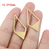 10pcs Brass Geometric Frame Earrings Charms Pendant 46*23mm