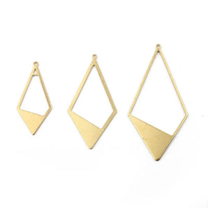 10pcs Brass Geometric Frame Earrings Charms Pendant 46*23mm