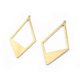 10pcs Brass Geometric Frame Earrings Charms Pendant 46*23mm