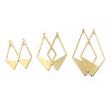 10pcs Brass Geometric Frame Earrings Charms Pendant 46*23mm