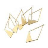 10pcs Brass Geometric Frame Earrings Charms Pendant 46*23mm