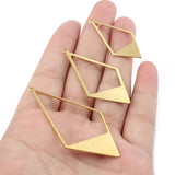 10pcs Brass Geometric Frame Earrings Charms Pendant 46*23mm