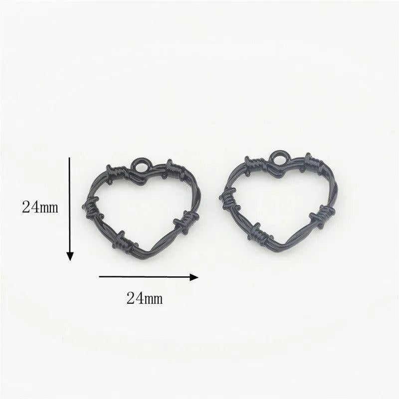 10pcs Heart Metal Charm DIY Accessory for Jewelry Making