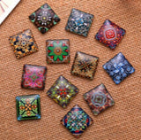 10mm-25mm Square Cabochons Glass Flat Back Jewelry Making Pendant Settings