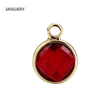 20pcs 8mm Birthstone Crystal Pendant Charms for DIY Jewelry Making