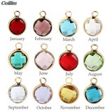 20pcs 8mm Birthstone Crystal Pendant Charms for DIY Jewelry Making