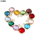 20pcs 8mm Birthstone Crystal Pendant Charms for DIY Jewelry Making