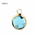 20pcs 8mm Birthstone Crystal Pendant Charms for DIY Jewelry Making