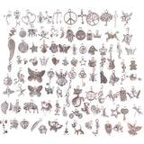 100 Pcs Mix Butterfly Horse Pendants Charms for Jewelry Making Supplies