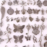 100 Pcs Mix Butterfly Horse Pendants Charms for Jewelry Making Supplies