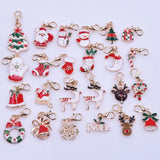 24Pcs Christmas Enamel Keychain Mix for DIY Accessories