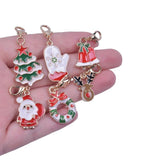 24Pcs Christmas Enamel Keychain Mix for DIY Accessories