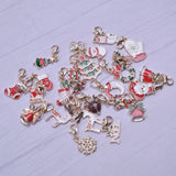 24Pcs Christmas Enamel Keychain Mix for DIY Accessories