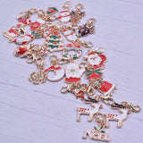 24Pcs Christmas Enamel Keychain Mix for DIY Accessories