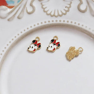 10pcs Cartoon Animal Charm Metal Pendant DIY Earrings Necklace Keychain Crafts