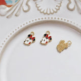 10pcs Cartoon Animal Charm Metal Pendant DIY Earrings Necklace Keychain Crafts