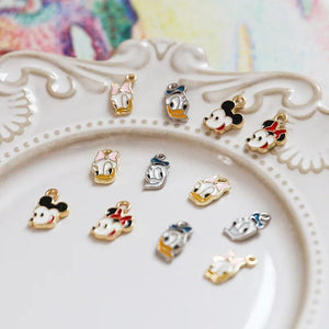 10pcs Cartoon Animal Charm Metal Pendant DIY Earrings Necklace Keychain Crafts