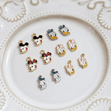 10pcs Cartoon Animal Charm Metal Pendant DIY Earrings Necklace Keychain Crafts
