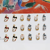 10pcs Cartoon Animal Charm Metal Pendant DIY Earrings Necklace Keychain Crafts