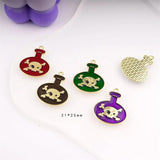 10pcs Halloween Skeleton Skull Poison Bottle Charms DIY Jewelry Making